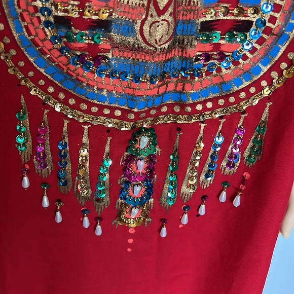 Authentic Egyptian cotton pharaonic traditional dress sequins. Large - Picture 8 of 12